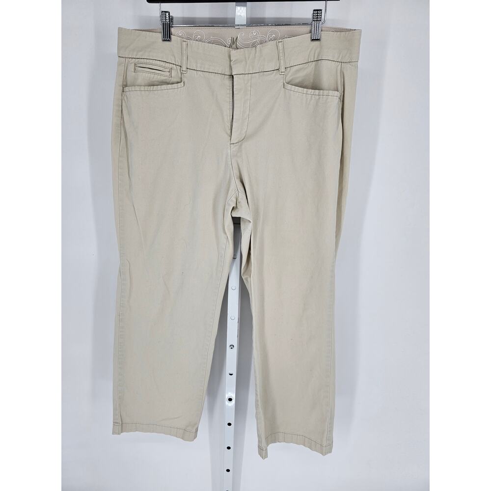 JM Collection Women's Tan Mid-Rise Boot-Cut Gabardine Pants Size 16PS